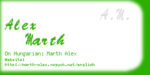 alex marth business card